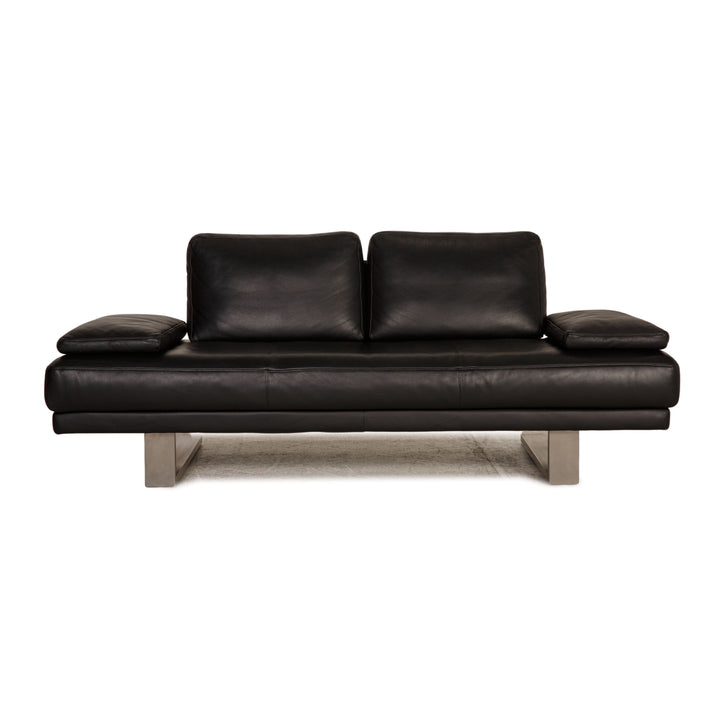 Rolf Benz 6600 Leder Sofa Schwarz Zweisitzer Couch
