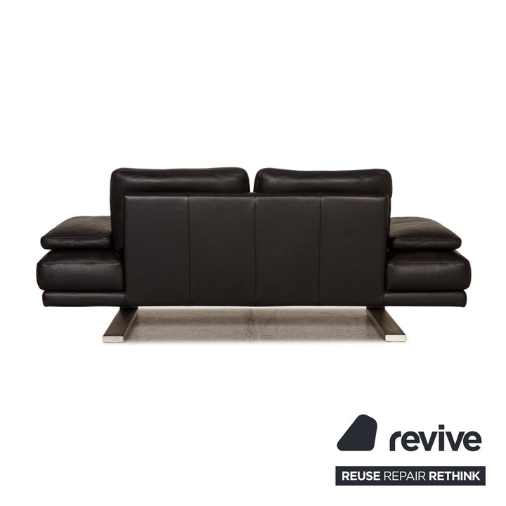 Rolf Benz 6600 Leder Sofa Schwarz Zweisitzer Couch