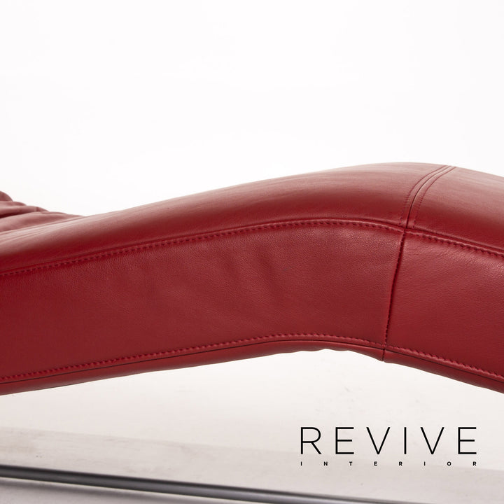 Rolf Benz 680 leather lounger red dark red relaxation lounger function relaxation function #13680