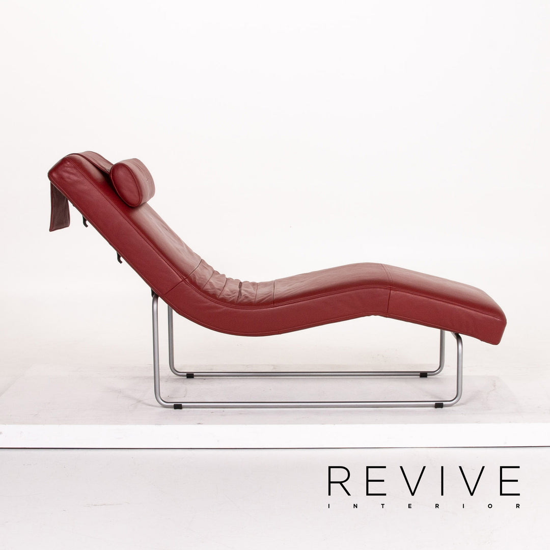 Rolf Benz 680 leather lounger red dark red relaxation lounger function relaxation function #13680