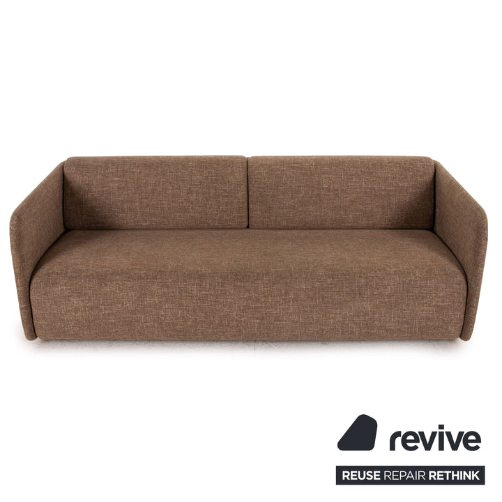 Rolf Benz 6900 fabric leather sofa set cream brown function 1x swivel chair 1x three-seater