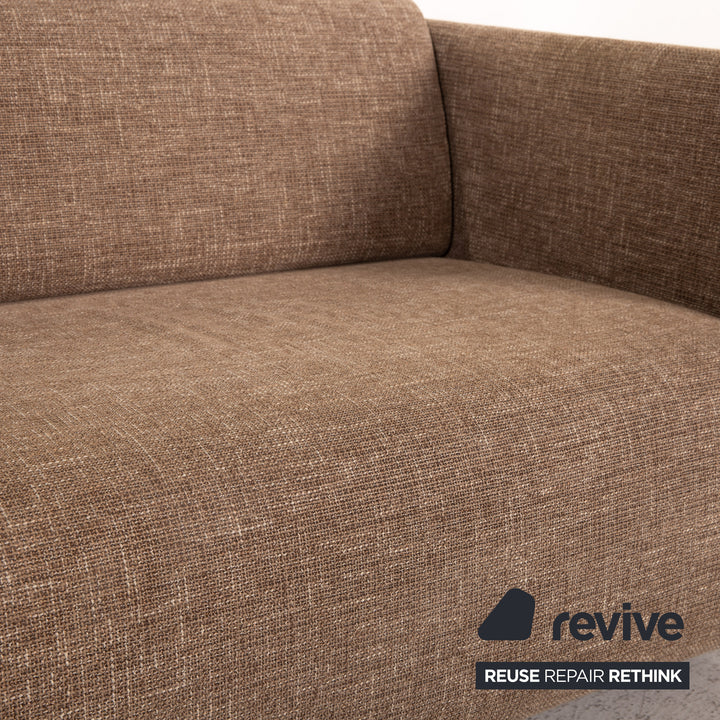 Rolf Benz 6900 fabric leather sofa set cream brown function 1x swivel chair 1x three-seater