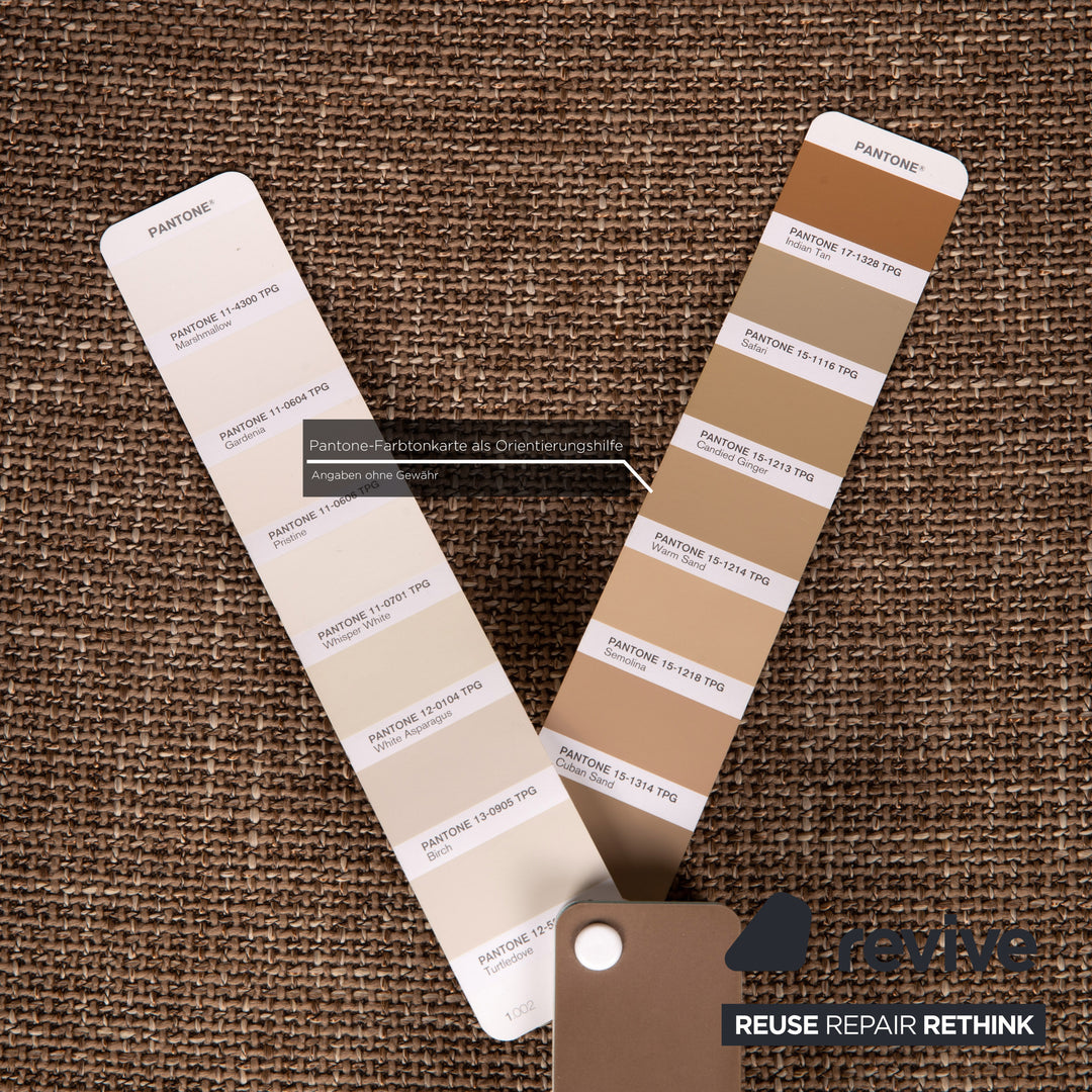 Rolf Benz 6900 fabric leather sofa set cream brown function 1x swivel chair 1x three-seater