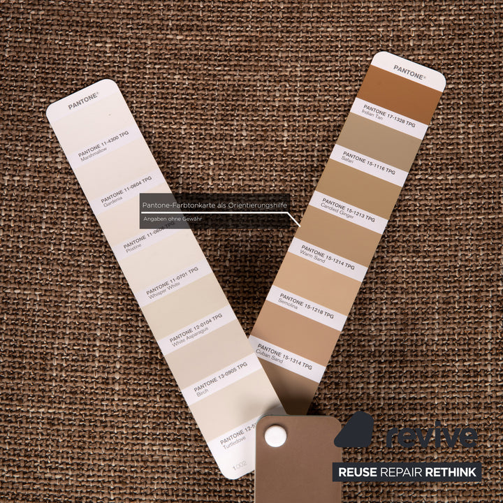 Rolf Benz 6900 fabric leather sofa set cream brown function 1x swivel chair 1x three-seater