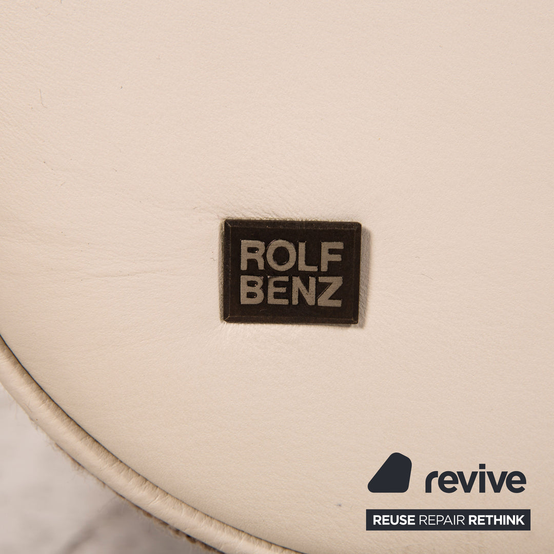 Rolf Benz 6900 fabric leather sofa set cream brown function 1x swivel chair 1x three-seater