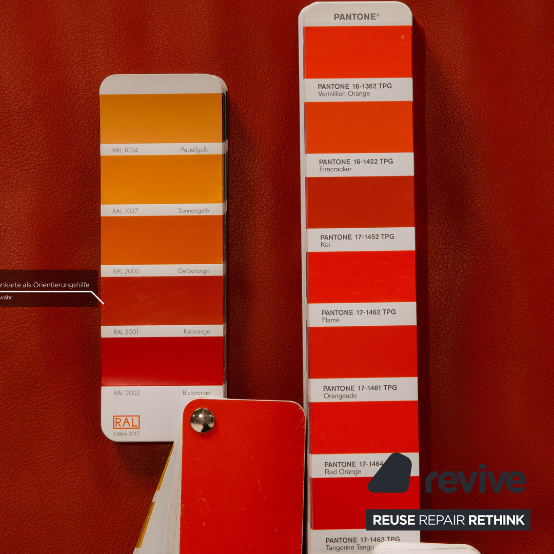 Rolf Benz 6900 fabric leather sofa set gray orange three-seater stool couch