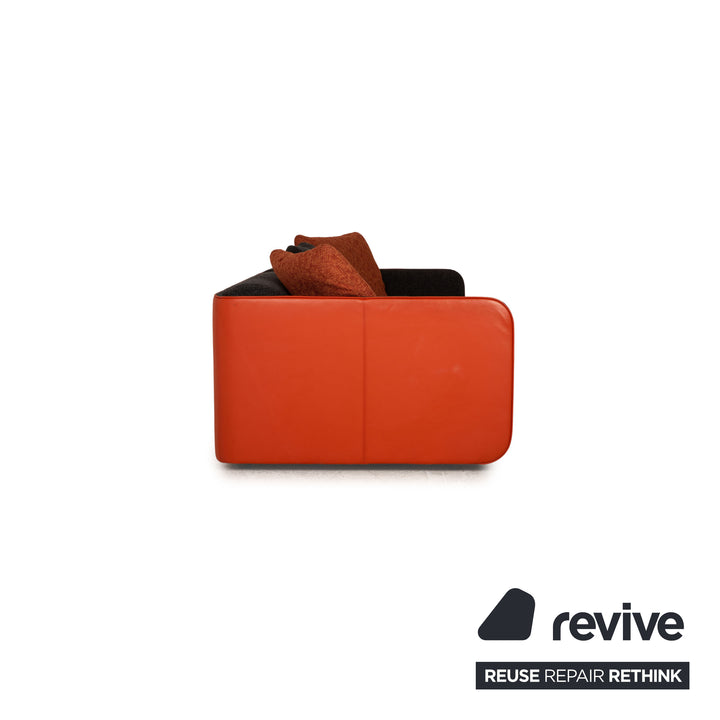 Rolf Benz 6900 fabric leather sofa set gray orange three-seater stool couch