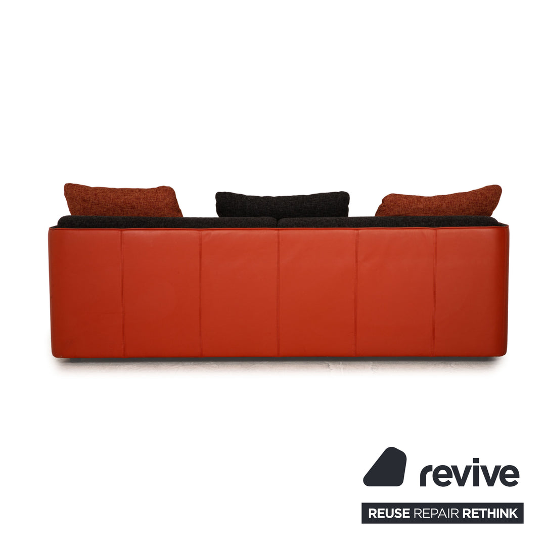 Rolf Benz 6900 fabric leather sofa set gray orange three-seater stool couch