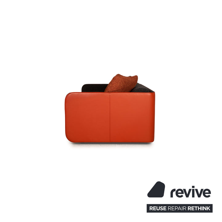 Rolf Benz 6900 fabric leather sofa set gray orange three-seater stool couch