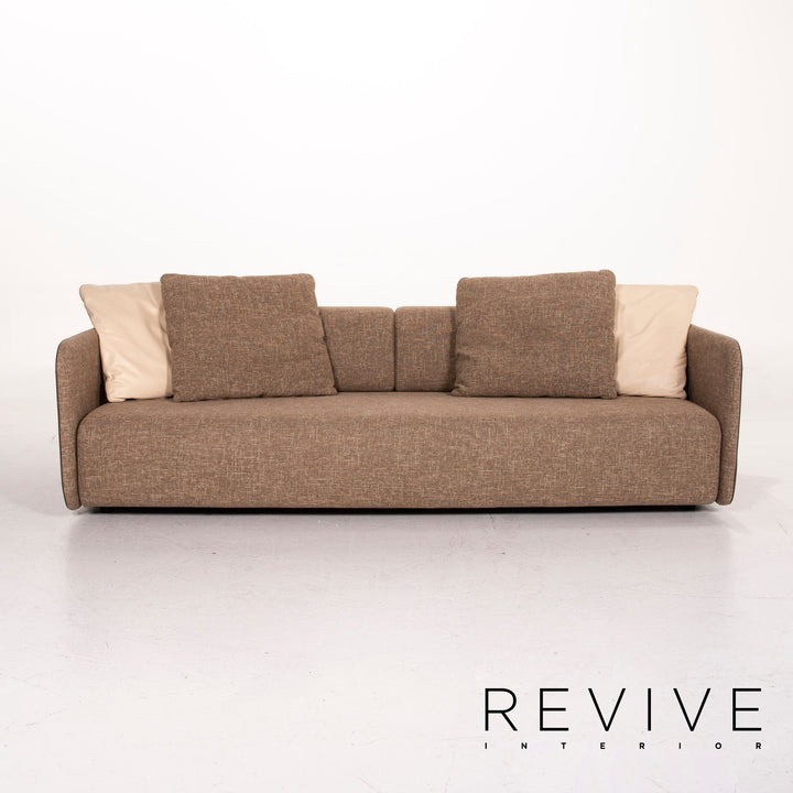 Rolf Benz 6900 fabric sofa brown three-seater couch #14531