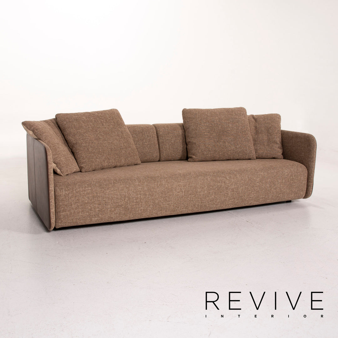 Rolf Benz 6900 fabric sofa brown three-seater couch #14531