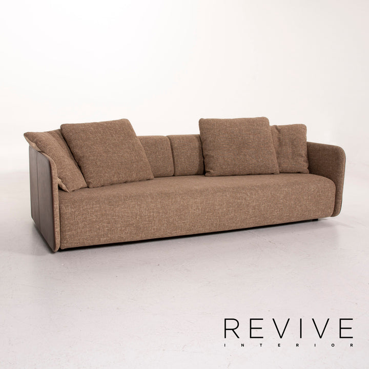 Rolf Benz 6900 fabric sofa brown three-seater couch #14531