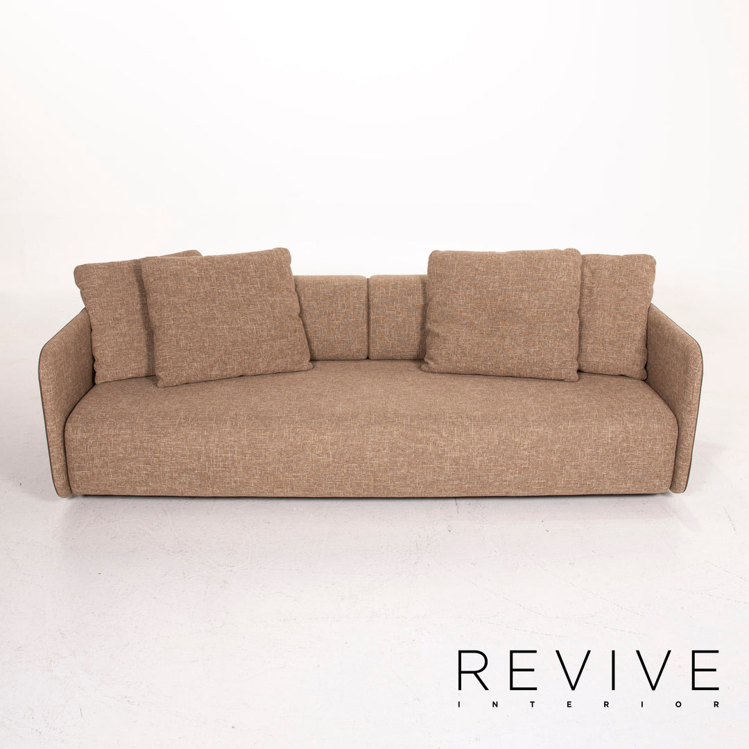 Rolf Benz 6900 fabric sofa brown three-seater couch #14531