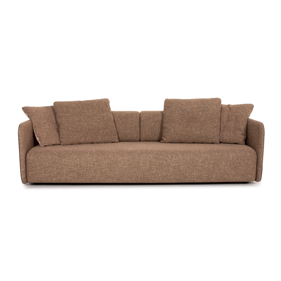 Rolf Benz 6900 fabric sofa brown three-seater couch #14531