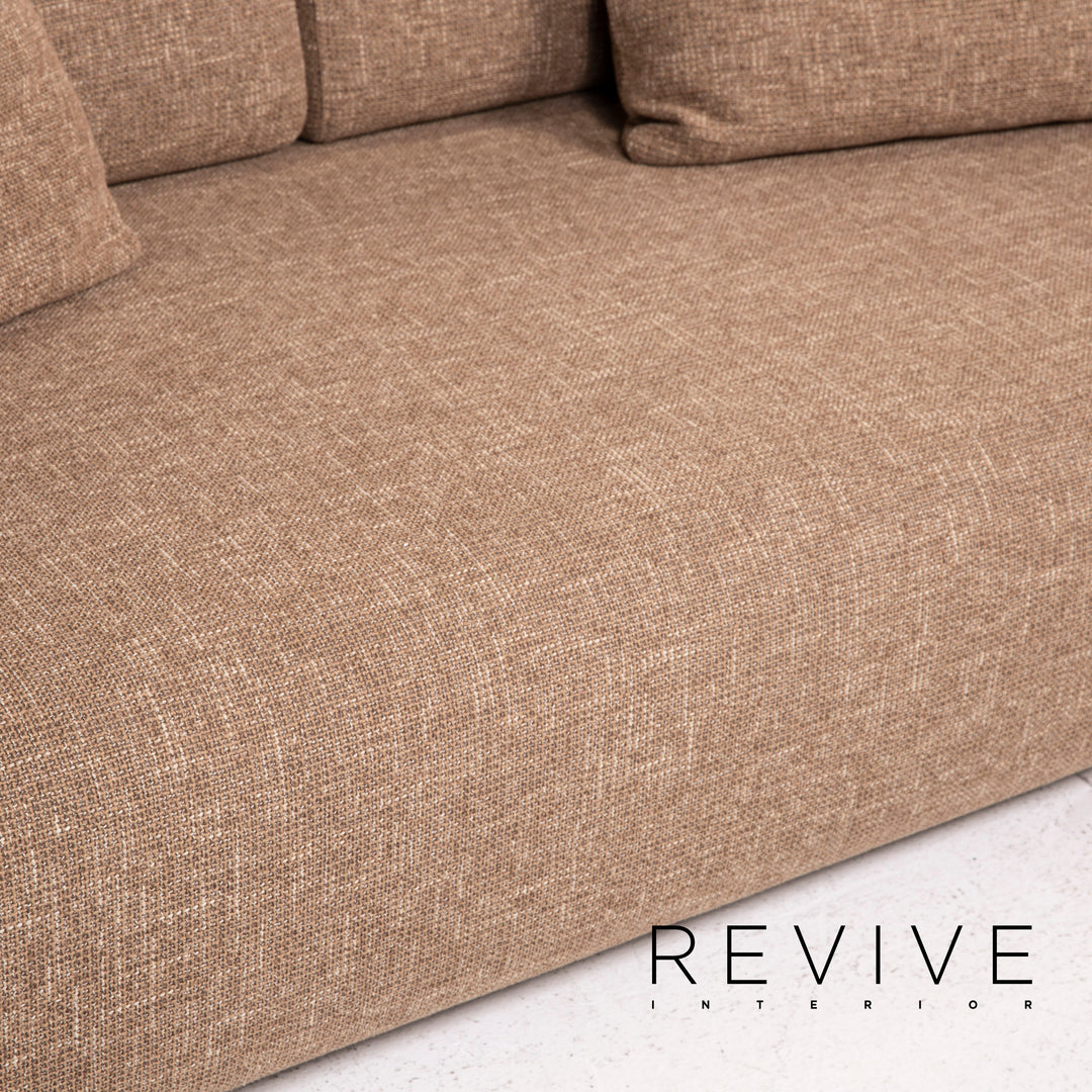 Rolf Benz 6900 fabric sofa brown three-seater couch #14531