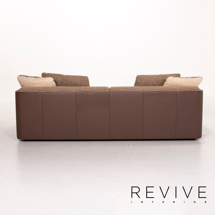 Rolf Benz 6900 fabric sofa brown three-seater couch #14531