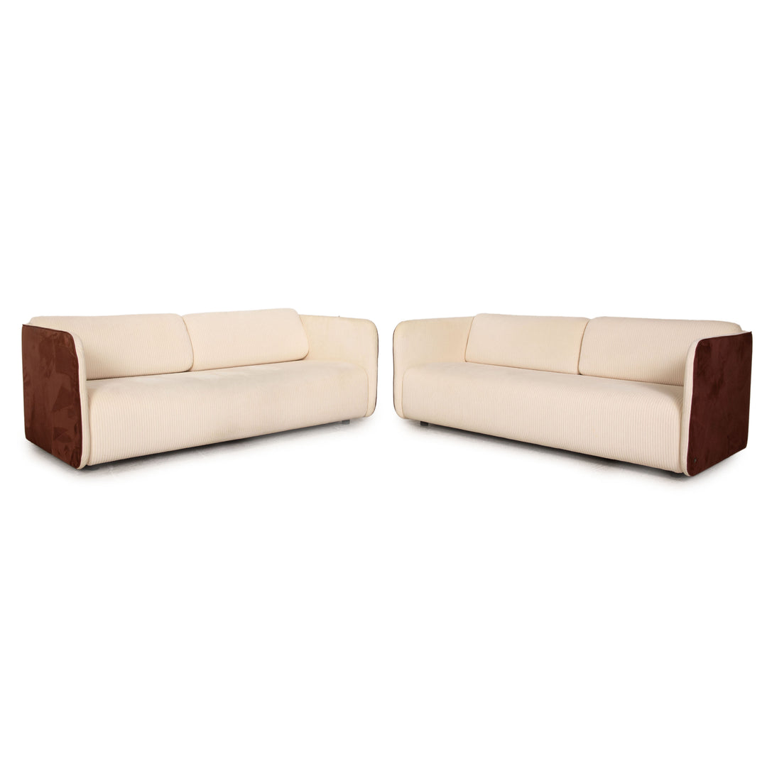 Rolf Benz 6900 fabric sofa set cream three-seater couch