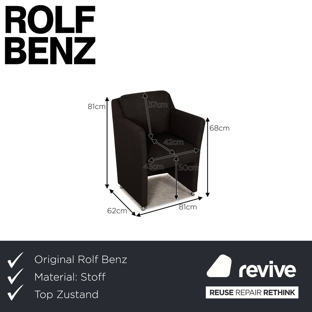 Rolf Benz 7100 Stoff Sessel Anthrazit