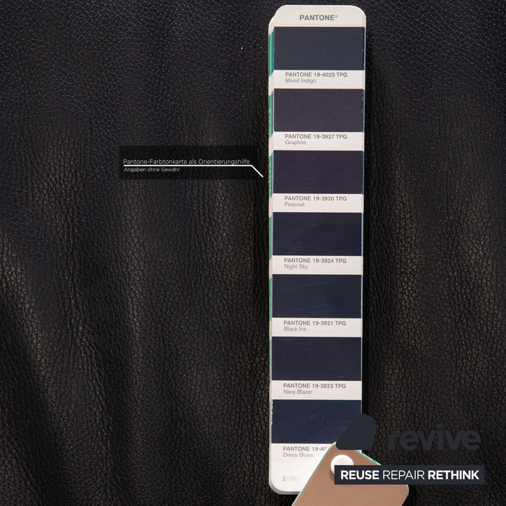 Rolf Benz 747 leather sofa blue two-seater couch