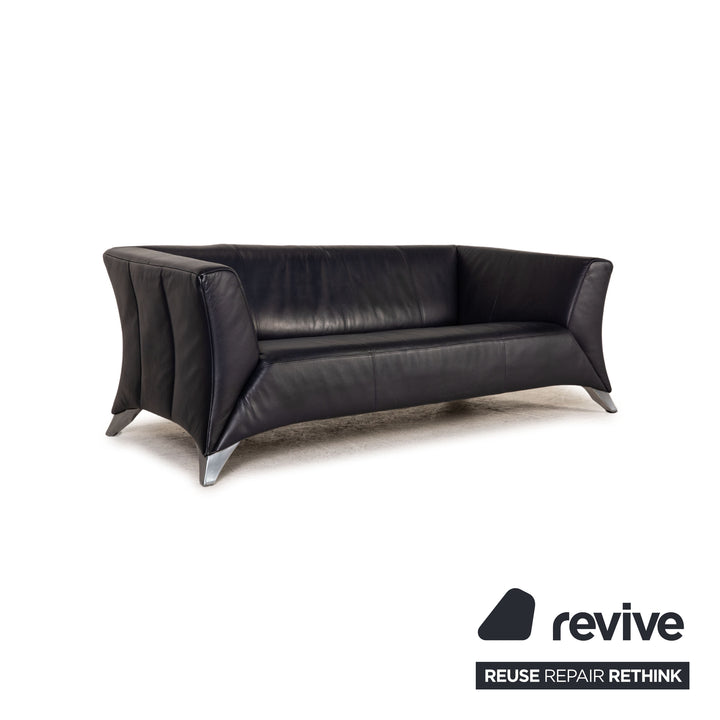 Rolf Benz 747 leather sofa blue two-seater couch
