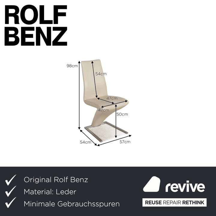 Rolf Benz 7800 Leder Stuhl Creme