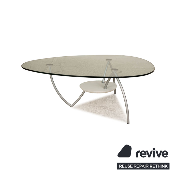 Rolf Benz 8310 Glas Couchtisch Silber 118cm x 93cm