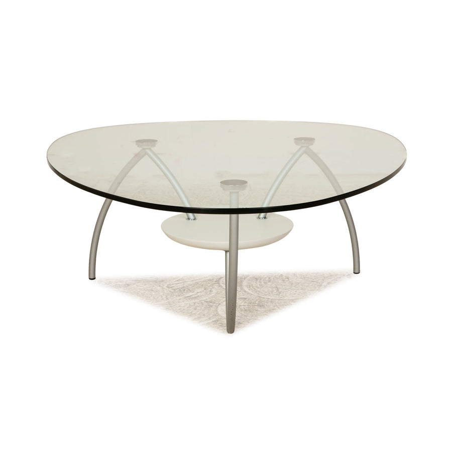 Rolf Benz 8310 Glas Couchtisch Silber 118cm x 93cm