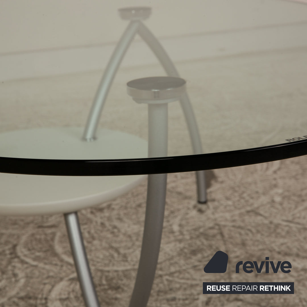 Rolf Benz 8310 Glas Couchtisch Silber 118cm x 93cm