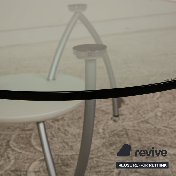 Rolf Benz 8310 Glas Couchtisch Silber 118cm x 93cm