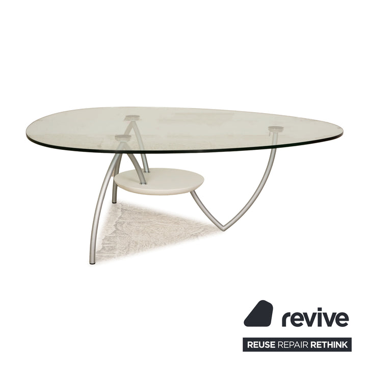 Rolf Benz 8310 Glas Couchtisch Silber 118cm x 93cm