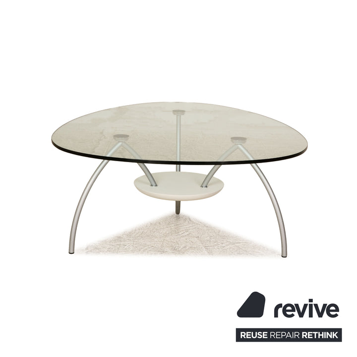 Rolf Benz 8310 Glas Couchtisch Silber 118cm x 93cm