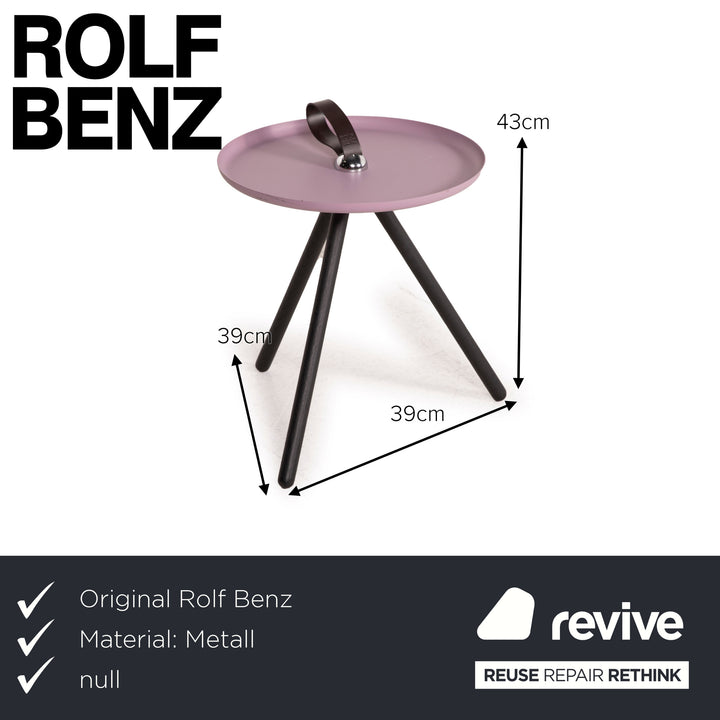 Rolf Benz 973 Metall Tisch Rosa Couchtisch Beistelltisch Nussbaum Stahlblech Holz