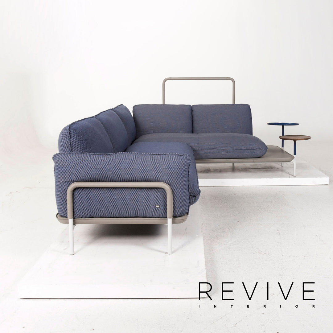 Rolf Benz Addit Fabric Corner Sofa Blue Shelf Multifunctional Function #13033
