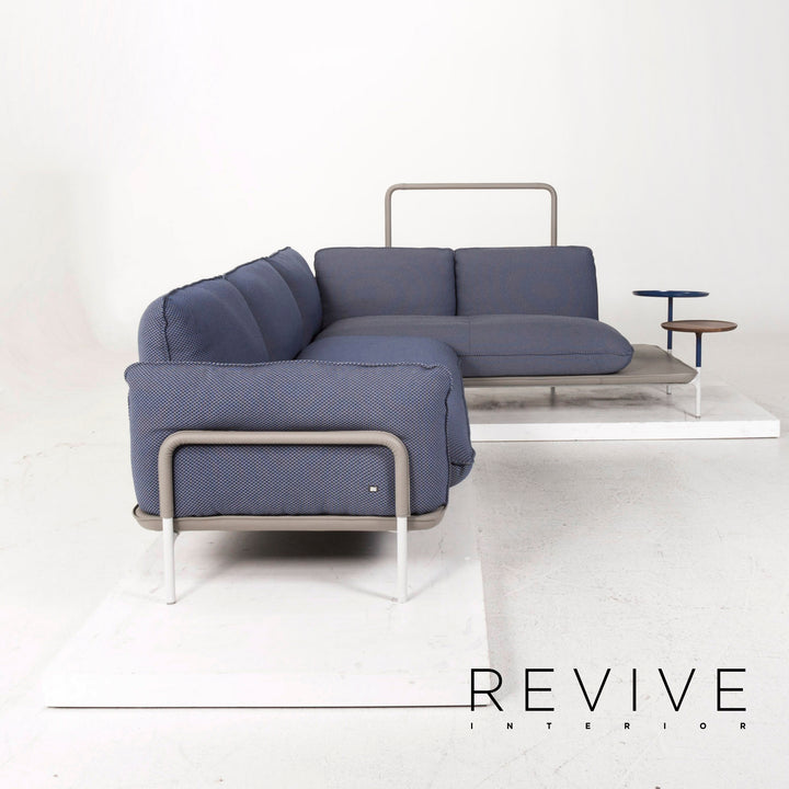 Rolf Benz Addit Fabric Corner Sofa Blue Shelf Multifunctional Function #13033