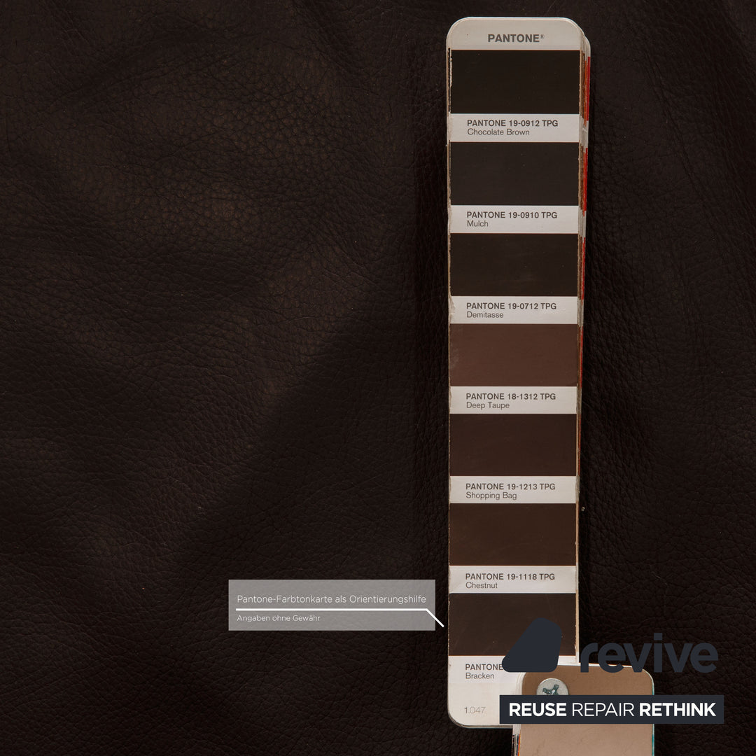 Rolf Benz AK 422 leather three-seater dark brown sofa couch function