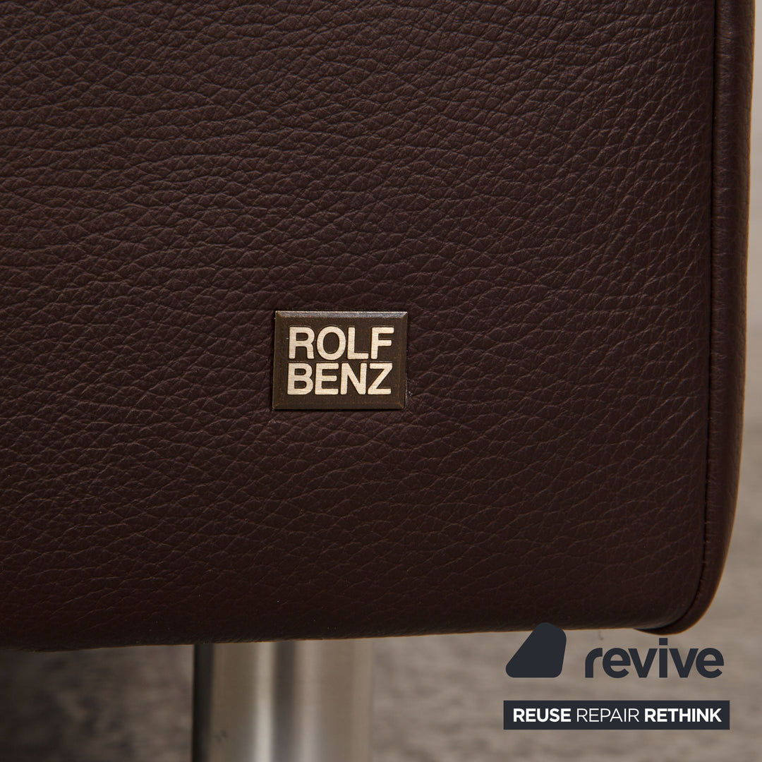 Rolf Benz AK 422 leather three-seater dark brown sofa couch function