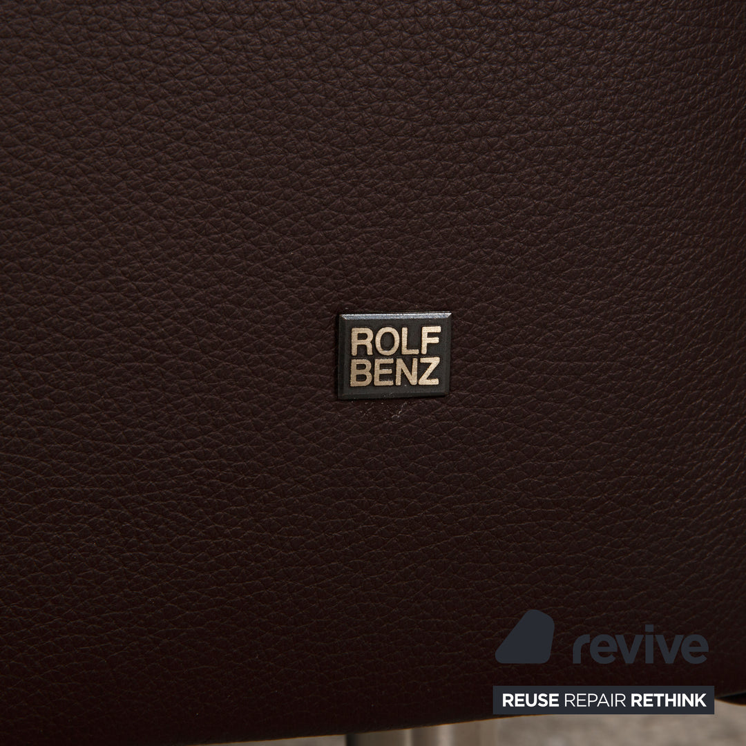 Rolf Benz AK 422 leather two-seater dark brown sofa couch function