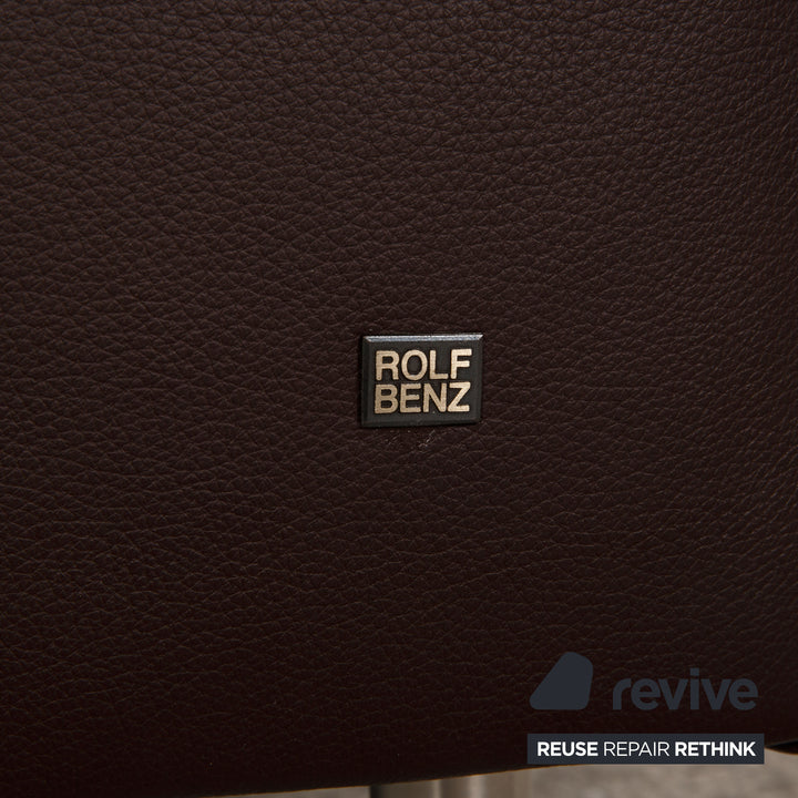 Rolf Benz AK 422 leather two-seater dark brown sofa couch function