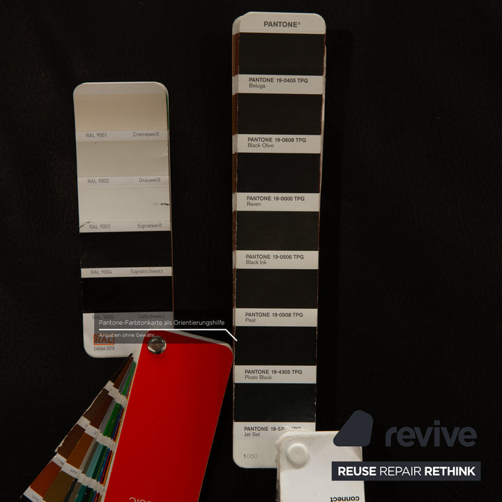 Rolf Benz AK 644 Leather Three Seater Black Sofa Couch