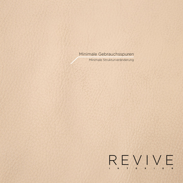 Rolf Benz AK 644 Leather Stool Cream Ottoman #14617