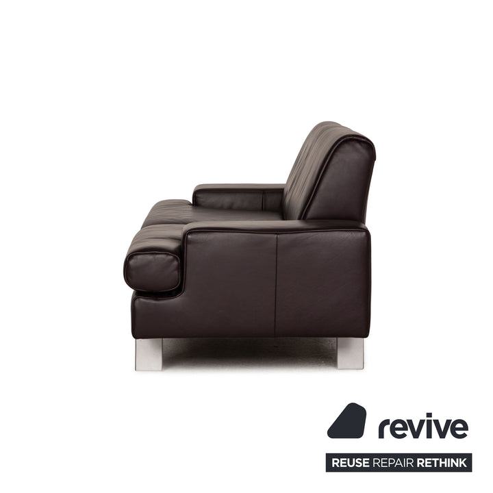 Rolf Benz AK 644 Leder Sofa Aubergine Zweisitzer Couch