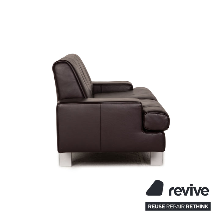 Rolf Benz AK 644 Leder Sofa Aubergine Zweisitzer Couch
