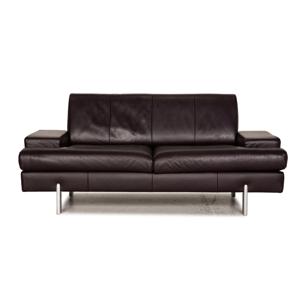 Rolf Benz AK 644 Leder Sofa Aubergine Zweisitzer Couch