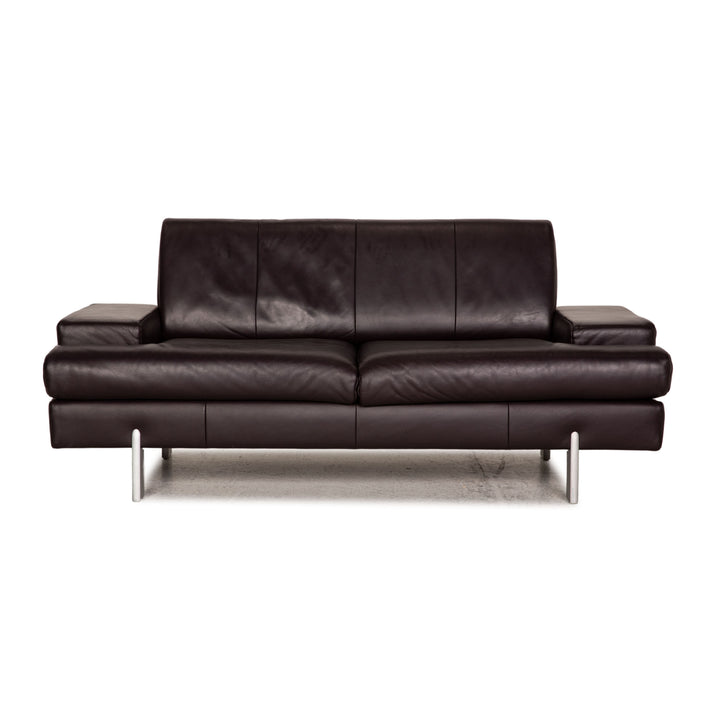 Rolf Benz AK 644 Leder Sofa Aubergine Zweisitzer Couch