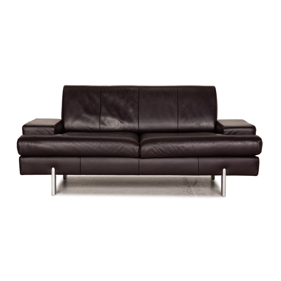 Rolf Benz AK 644 Leder Sofa Aubergine Zweisitzer Couch