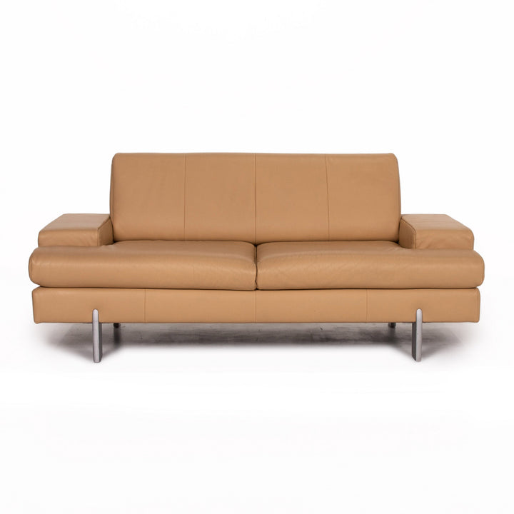 Rolf Benz AK 644 Leder Sofa Beige Zweisitzer Couch #12960