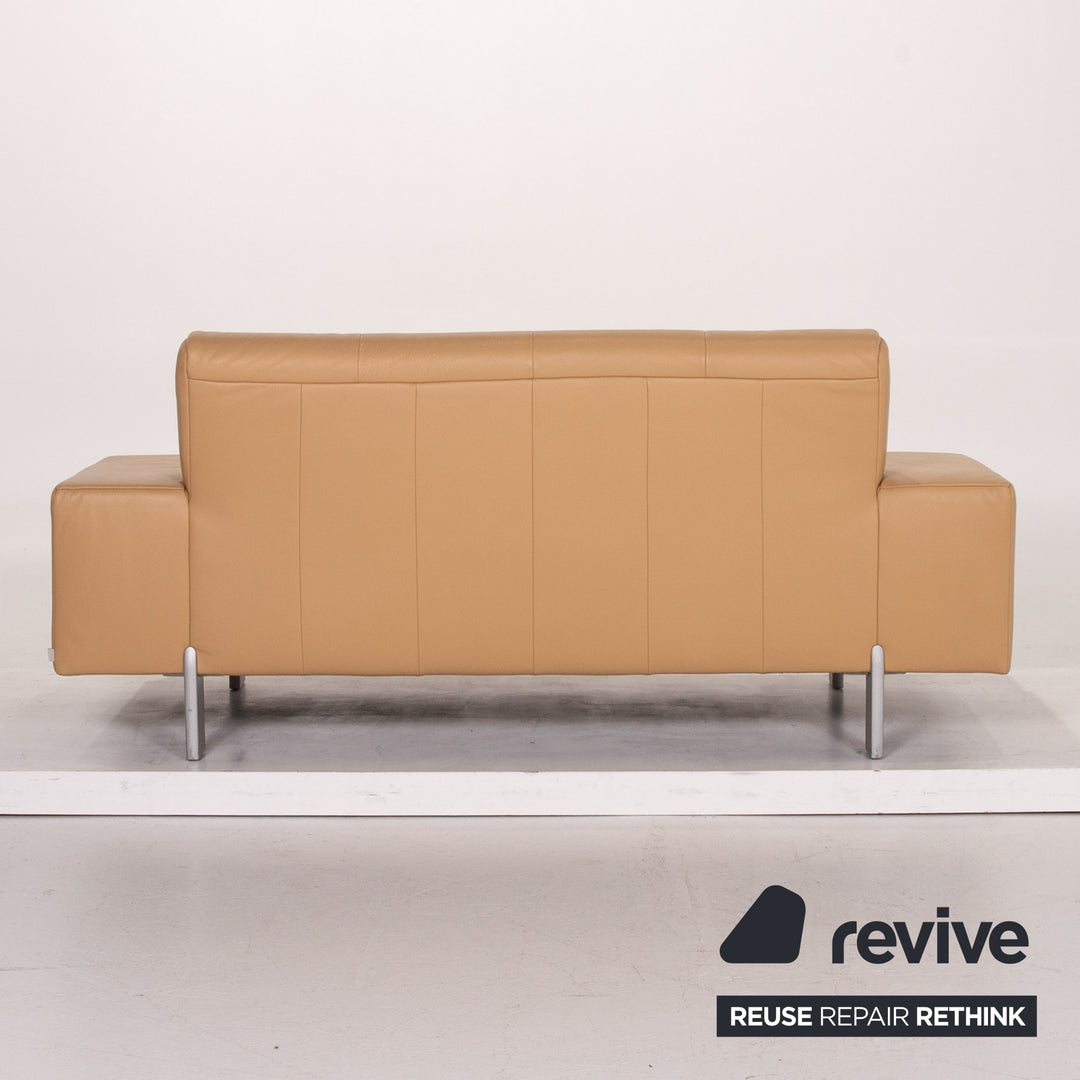 Rolf Benz AK 644 Leder Sofa Beige Zweisitzer Couch #12960