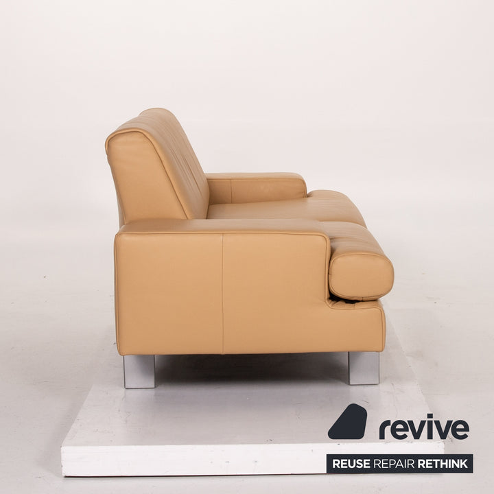 Rolf Benz AK 644 Leder Sofa Beige Zweisitzer Couch #12960