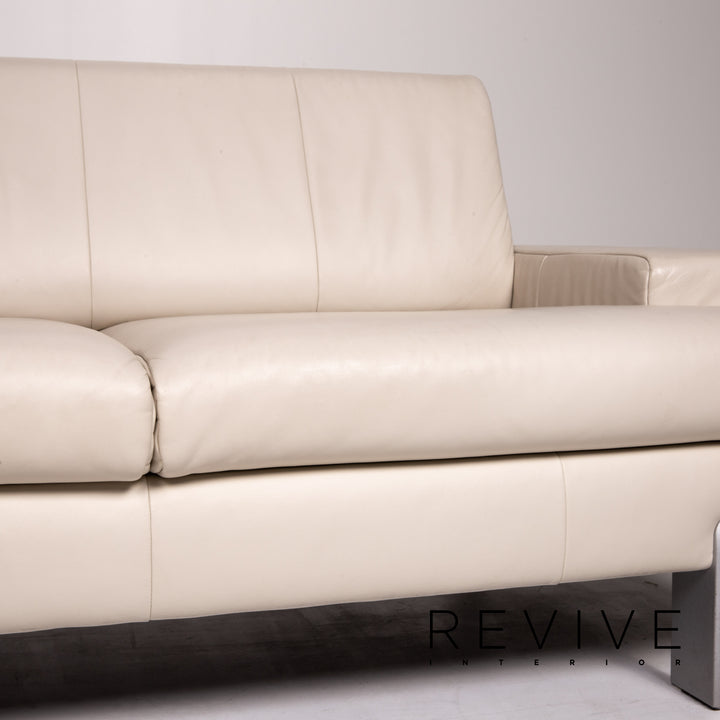 Rolf Benz AK 644 Leder Sofa Creme Zweisitzer Couch #13874