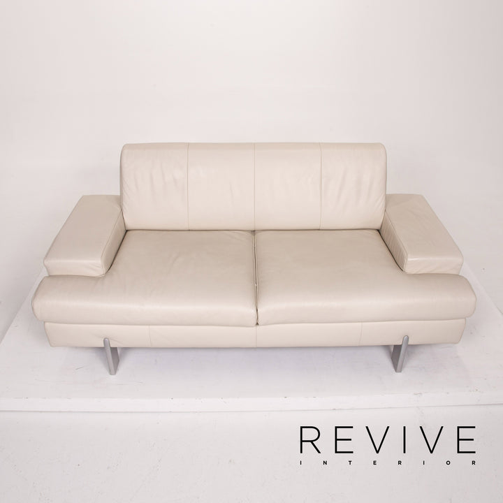 Rolf Benz AK 644 Leder Sofa Creme Zweisitzer Couch #13874